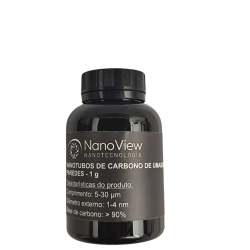 frasco com nanotubos de carbono de poucas paredes para aplicações eletrônicas